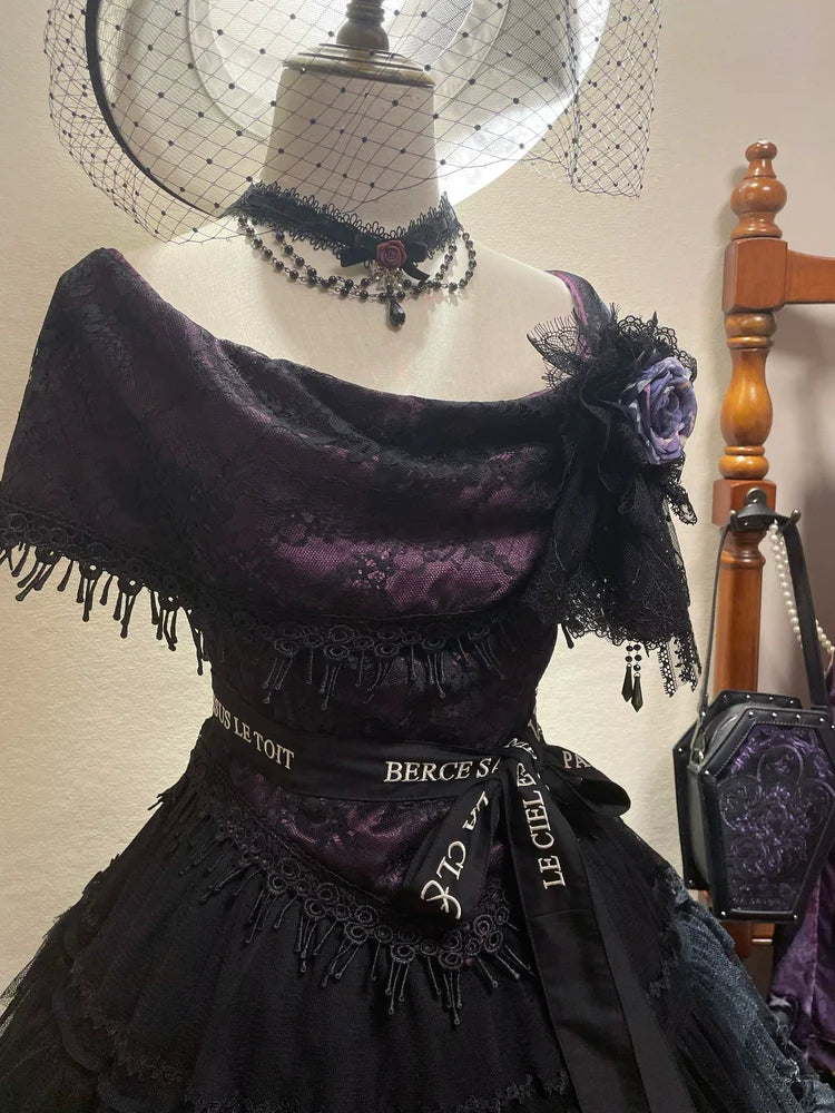 Krncrlo - Laocoon - Gothic Lolita SK Suit With Purple Snake & Apple Print