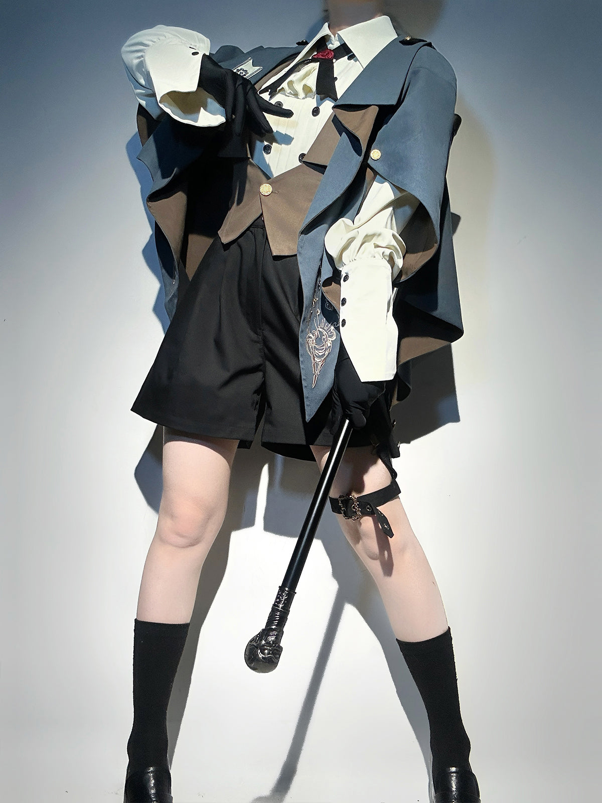 Designer's Gift - Narrative Poem - Ouji Lolita Shorts Suit with Shirt Cape and Vest