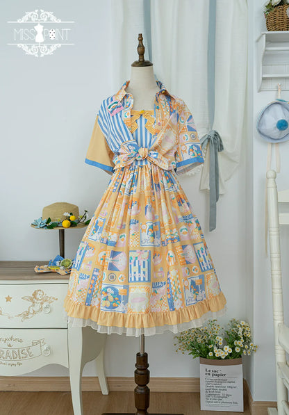 Miss Point - Daisy Lemon - Daily Lolita Lemon Print JSK Customized