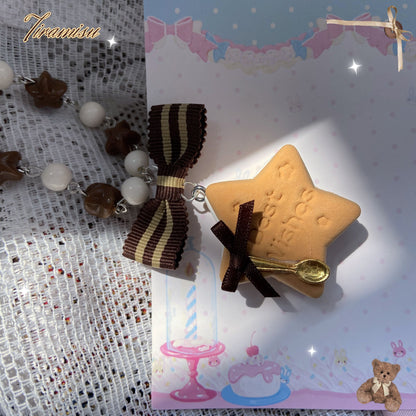 Bear Doll - Sweet Cookie Charm Set - Kawaii Lolita Necklace and Hairclip