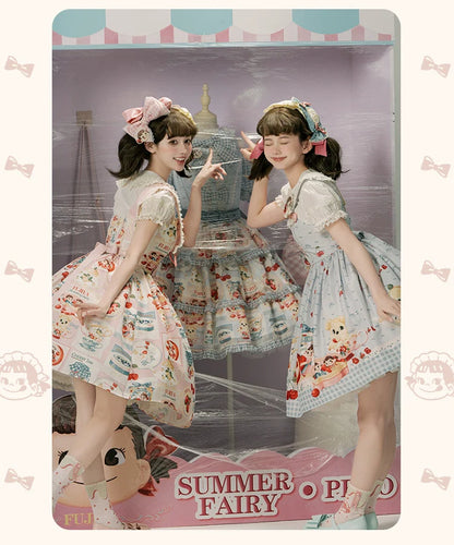 Summer Fairy - IP Collab Kawaii Lolita JSK Shirt Candy Box Hat