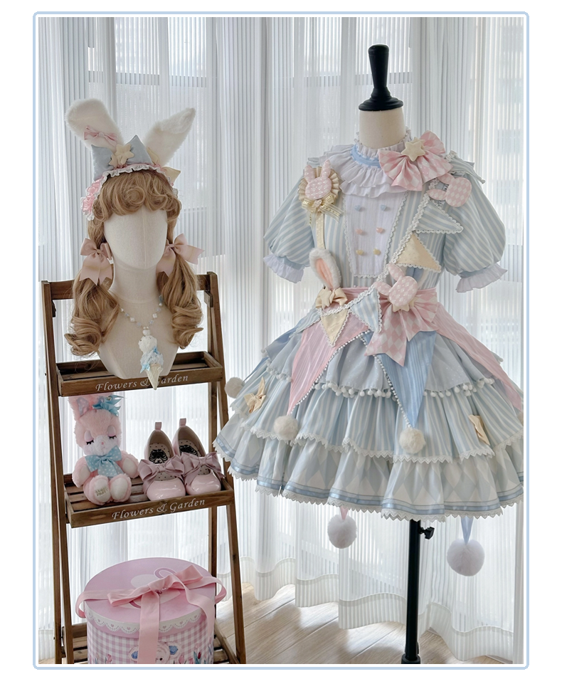 Forest Fluorescent Carps - Ouji Lolita Suit Circus Prince Shorts and OP Dress