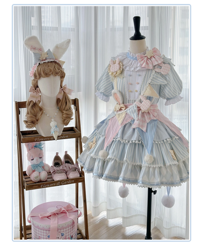 Forest Fluorescent Carps - Ouji Lolita Suit Circus Prince Shorts and OP Dress