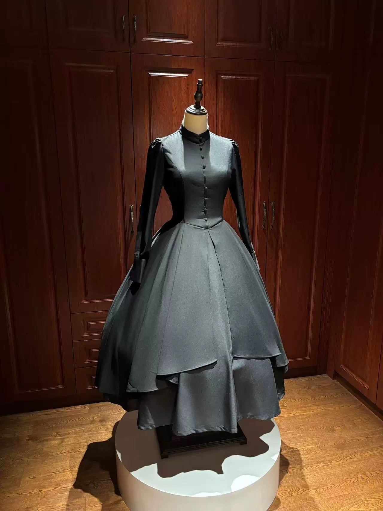 LetterfromGod - Night Watchman - Gothic Lolita OP Dress, Open-Front Hem