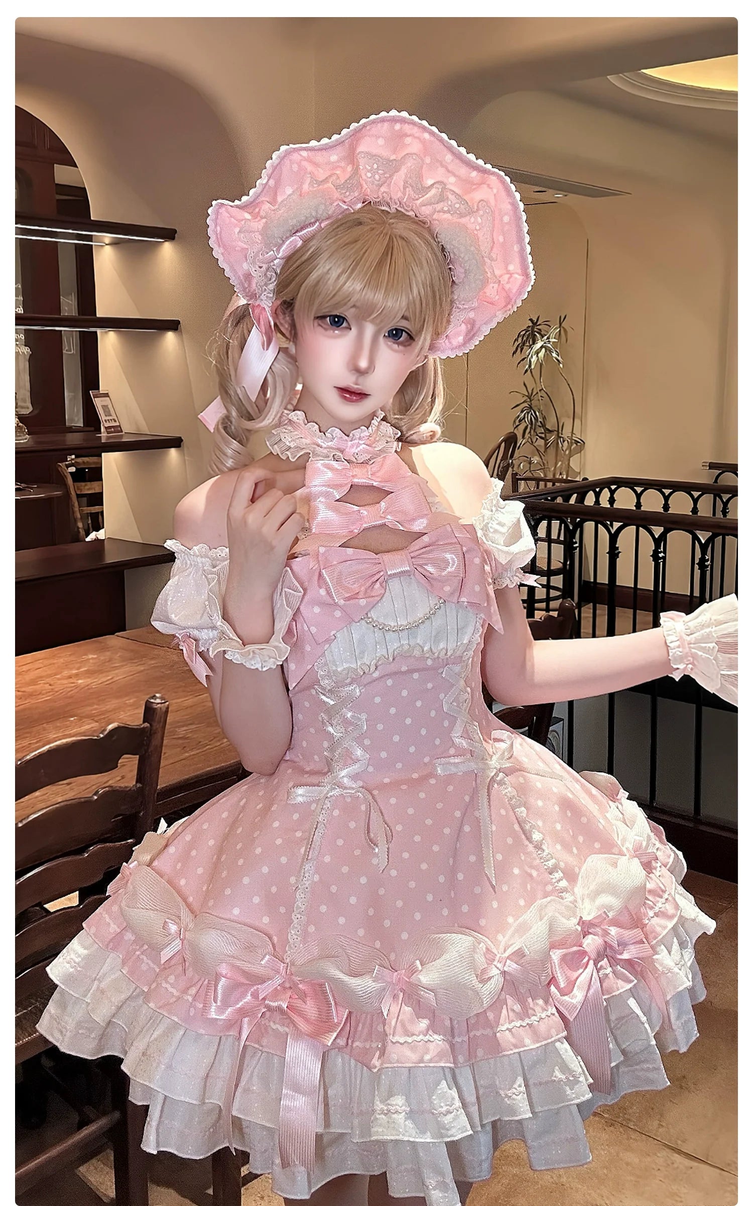 Alice Girl - Old School Polka Dots - Halter Neck Sweet Lolita OP Dress