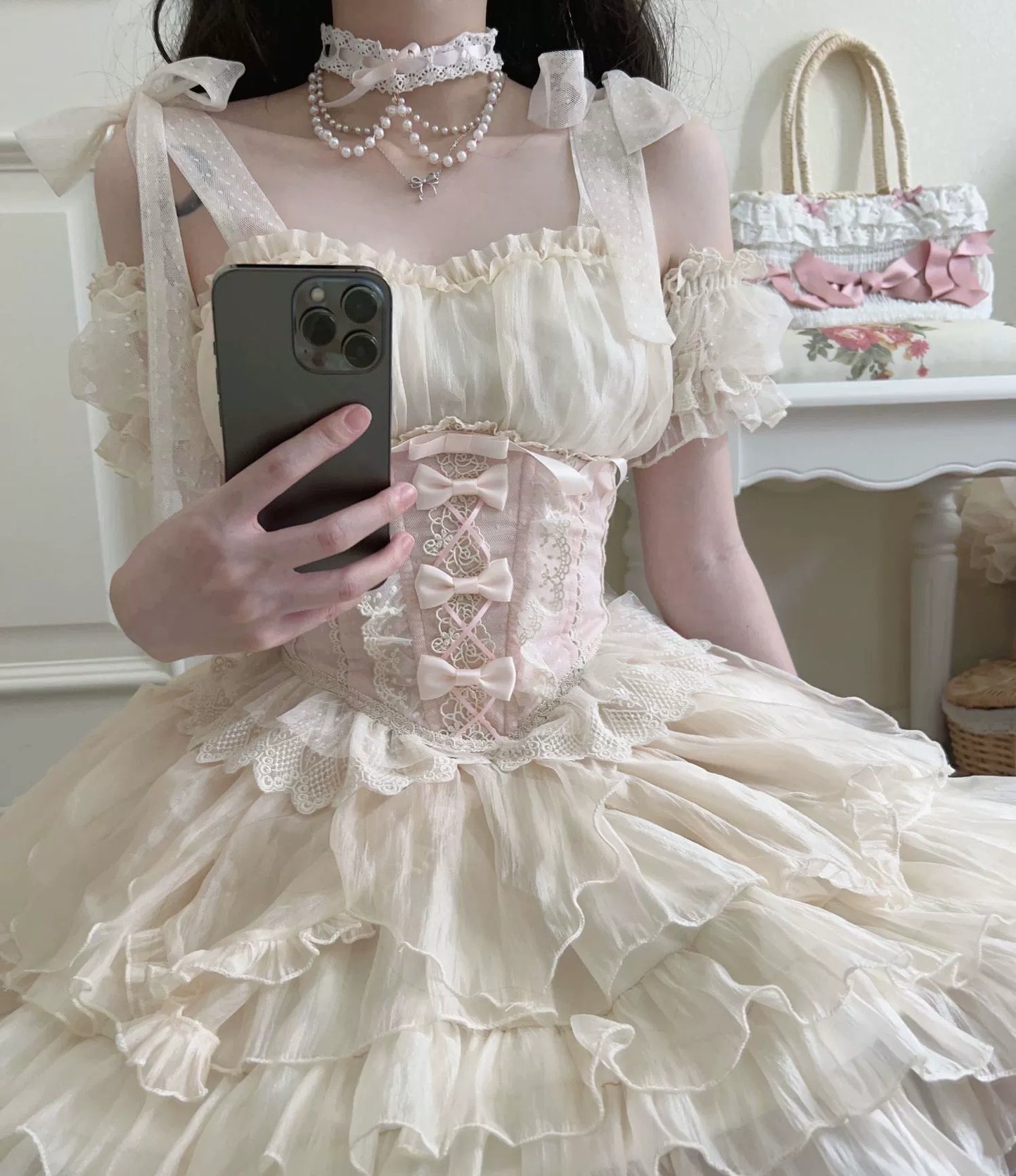 Original Design - Heart Flutter Love - Sweet Lolita Accessoriy Set and Inner Wear Multicolors