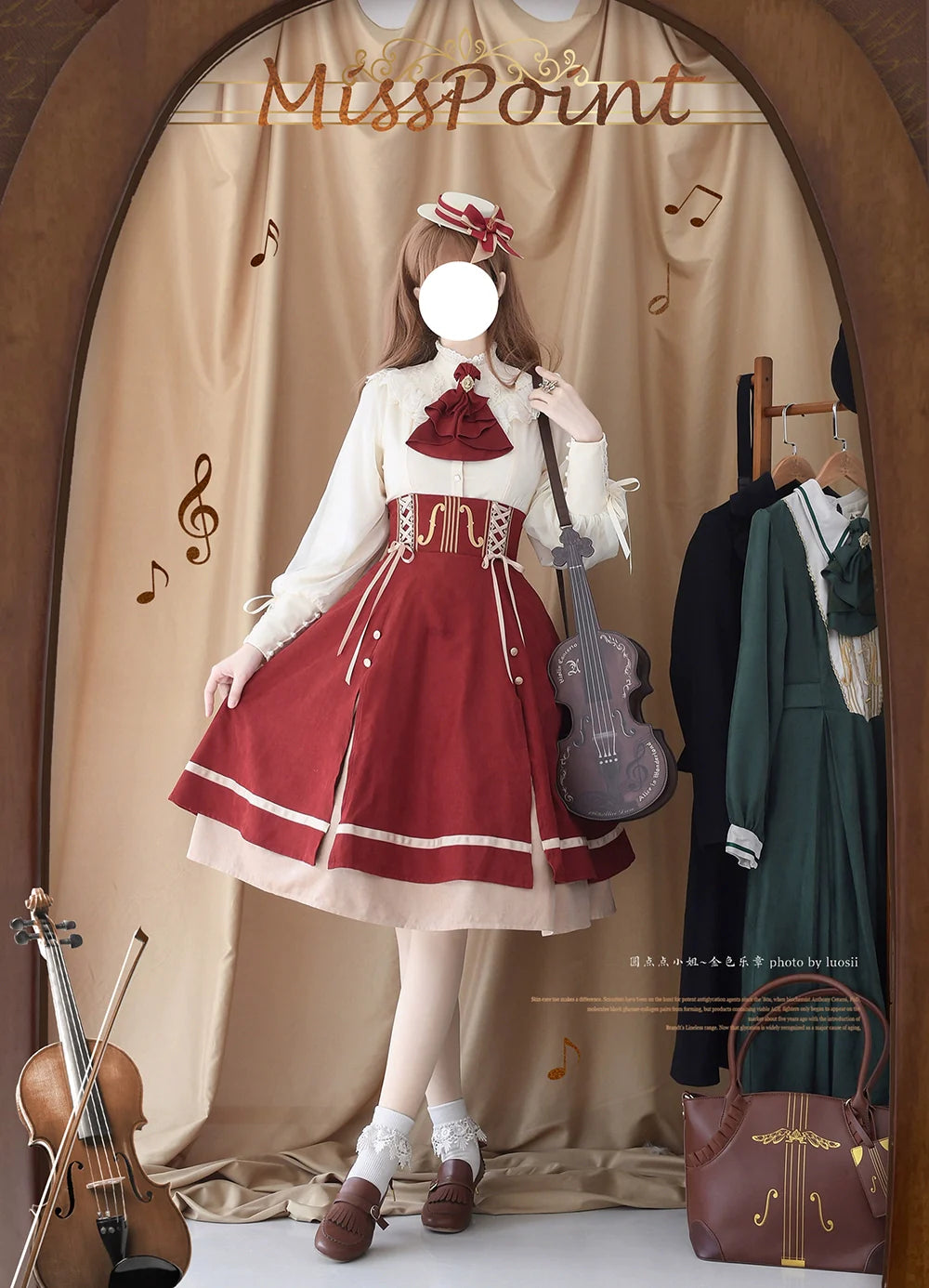 Miss Point - Golden Movement - Elegant Lolita Fishbone Skirt Customized