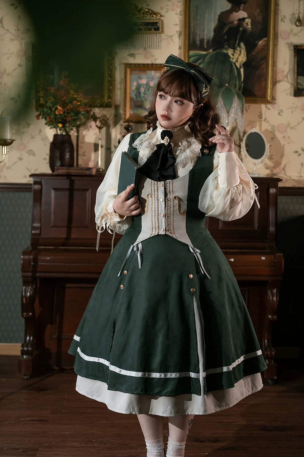 Miss Point - Golden Movement - Elegant Lolita Fishbone Skirt Customized