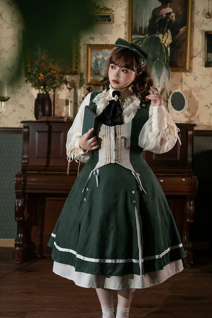 Miss Point - Golden Movement - Elegant Lolita Fishbone Skirt Customized