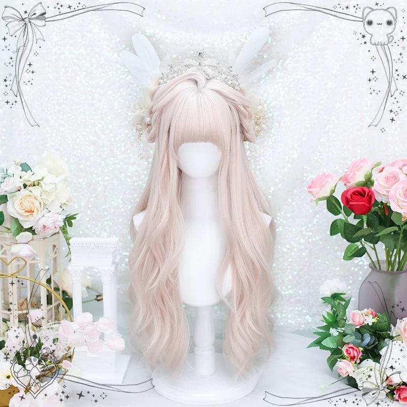 Dalao Home - Soft Soft - Daily Lolita Long Curly Pink Wig