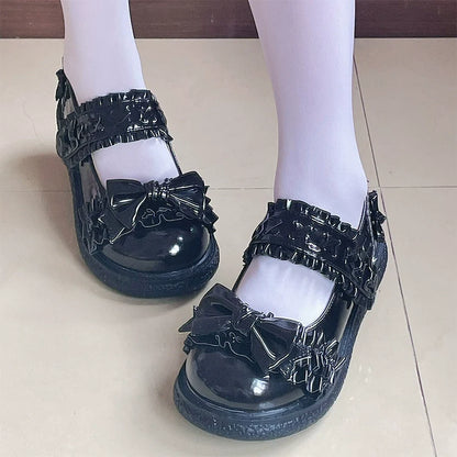 Fairy Godmother - Cute Lolita Shoes Bow Candy-Colored Lolita Flat Shoes