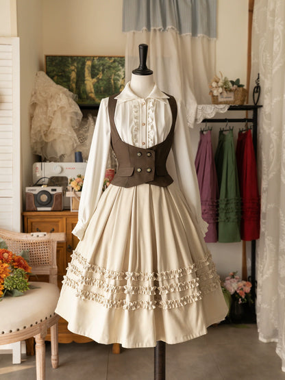 Forest Wardrobe - Forest Basket - Elegant Lolita Skirt Mushroom Edge Skirt Retro Classic