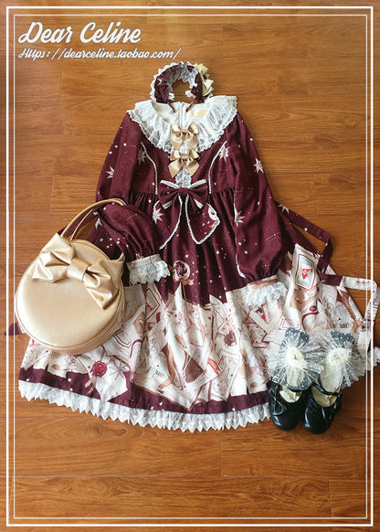 Dear Celine - Cat Professor's Magic Class - Daily Lolita OP Dress Long Sleeve Dress