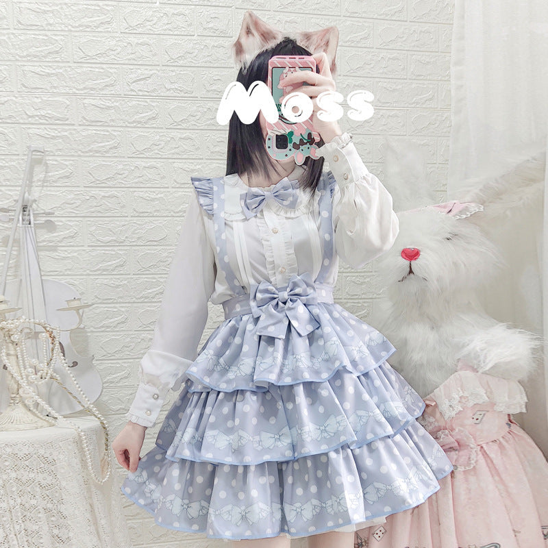 Eieyomi - Little Hetty - Sweet Daily Polka Dot Straps Lolita Skirt