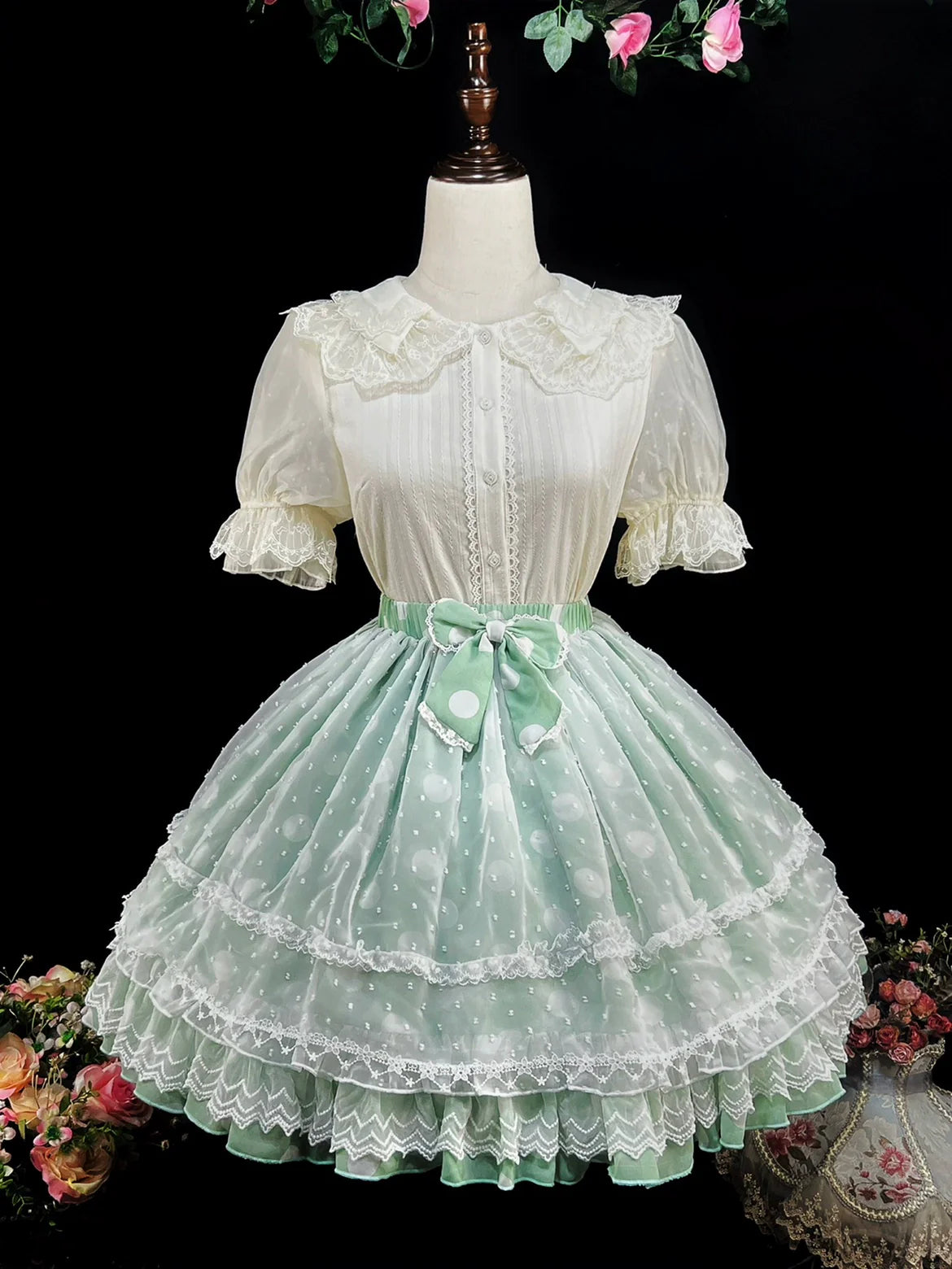 DMFS - Sweet Lolita Shirt Cotton Lolita Blouse Doll Collar