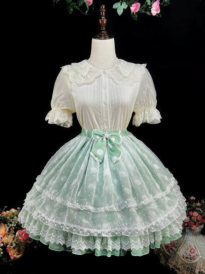 DMFS - Sweet Lolita Shirt Cotton Lolita Blouse Doll Collar