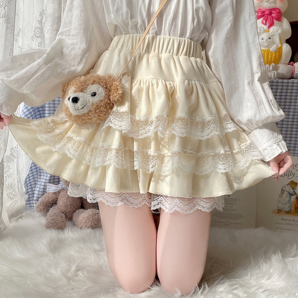 Sugar Girl - Kawaii Lolita Skirt Lace Cake Short SK