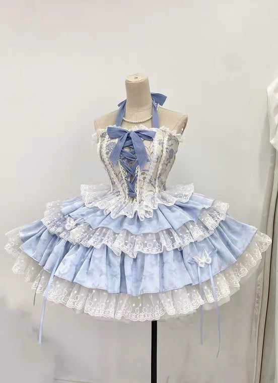Qianmu - Endless Summer - Sweet Lolita Skirt Set with Ballet-Styled Bodice