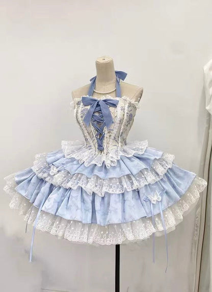 Qianmu - Endless Summer - Sweet Lolita Skirt Set with Ballet-Styled Bodice