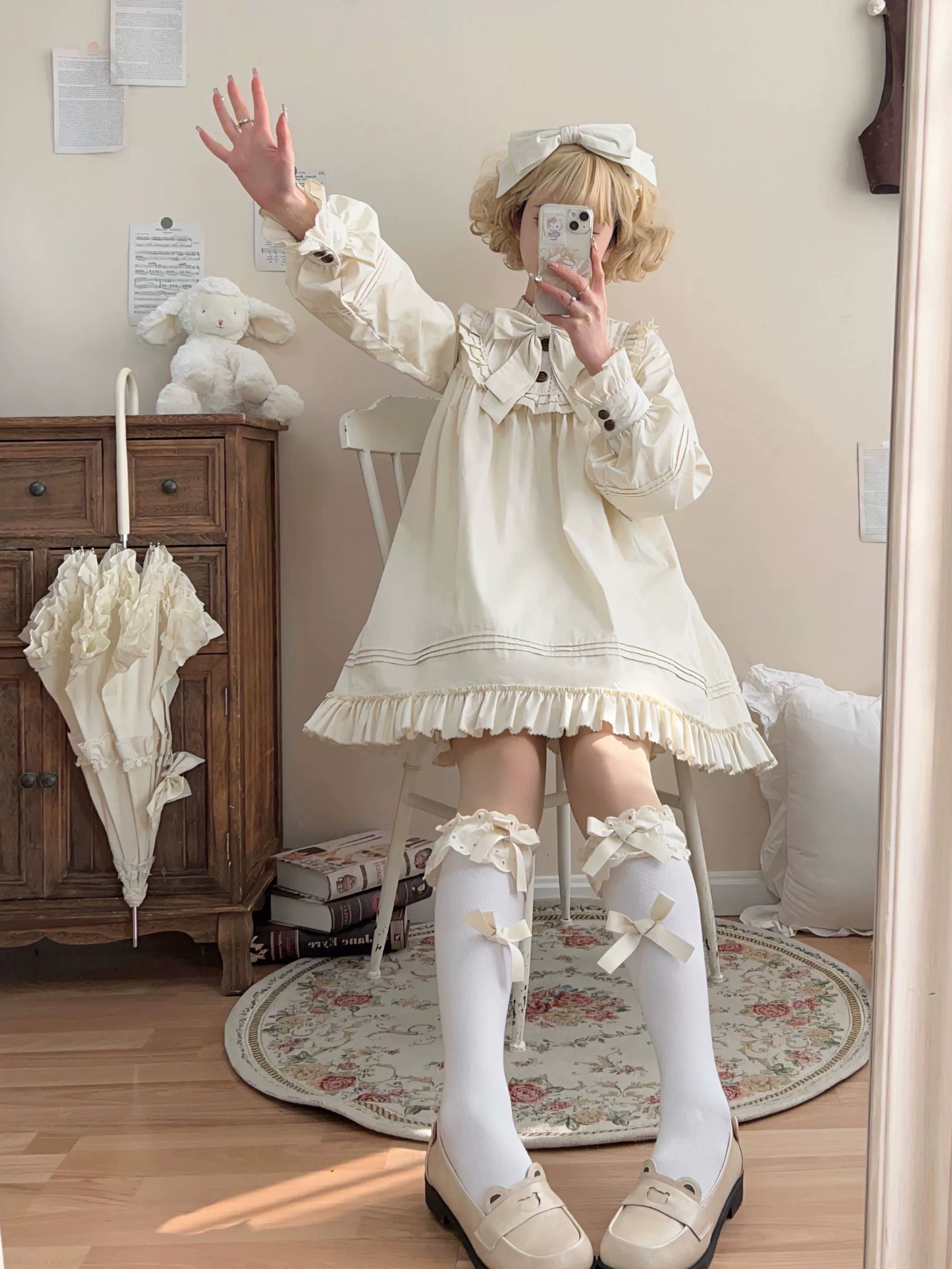 Uncle's Workshop - Lullaby - Cotton Lolita OP Dress Kawaii Lolita Bloomers