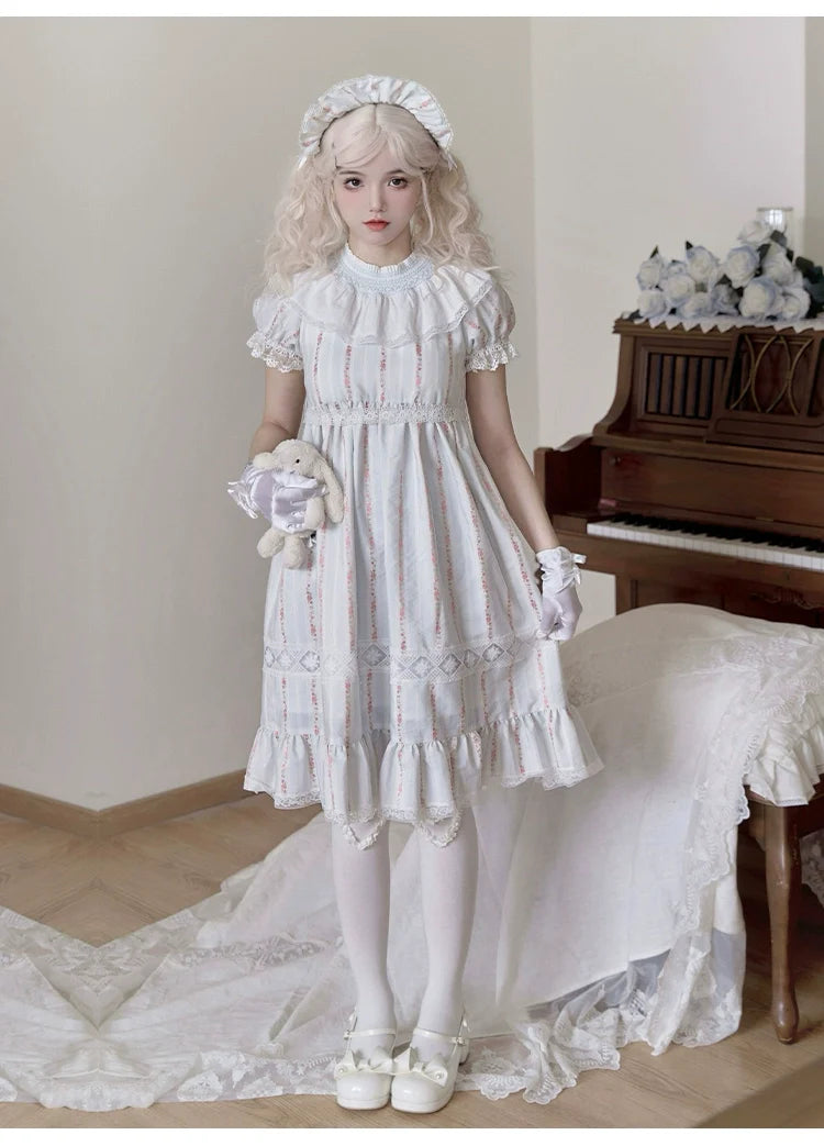 With PUJI - Annie's Dreamland - Cotton Lolita OP Dress Doll Collar Summer Dress