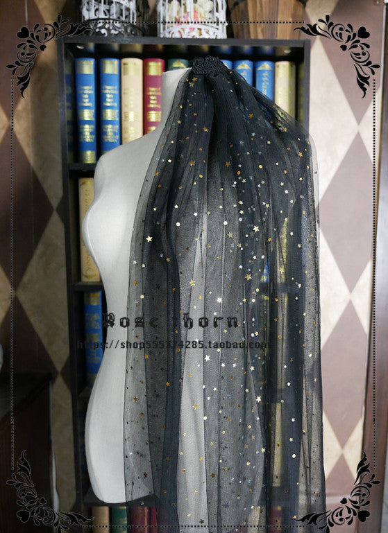 Rose Thorn - Twinkle Veil Lolita Halloween Witch Hat