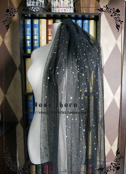 Rose Thorn - Twinkle Veil Lolita Halloween Witch Hat