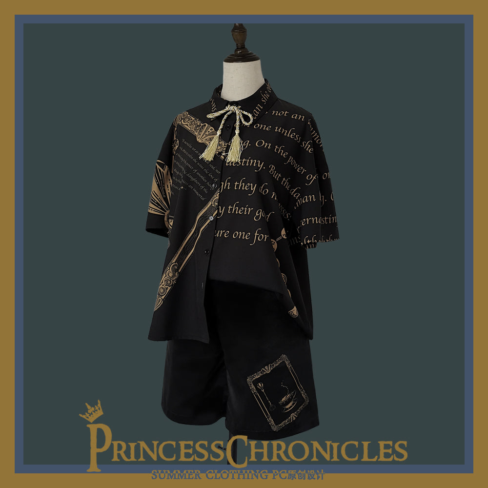 Princess Chronicles - Dark Fairy Tale - Ouji Lolita Casual Shorts Shirts