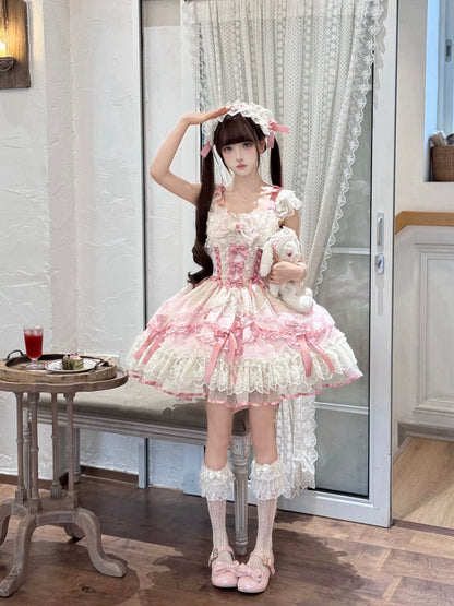 Sugar Girl - Dreamy Butterfly - Ballet-style Sweet Lolita JSK Dress With Large Bow Trailing