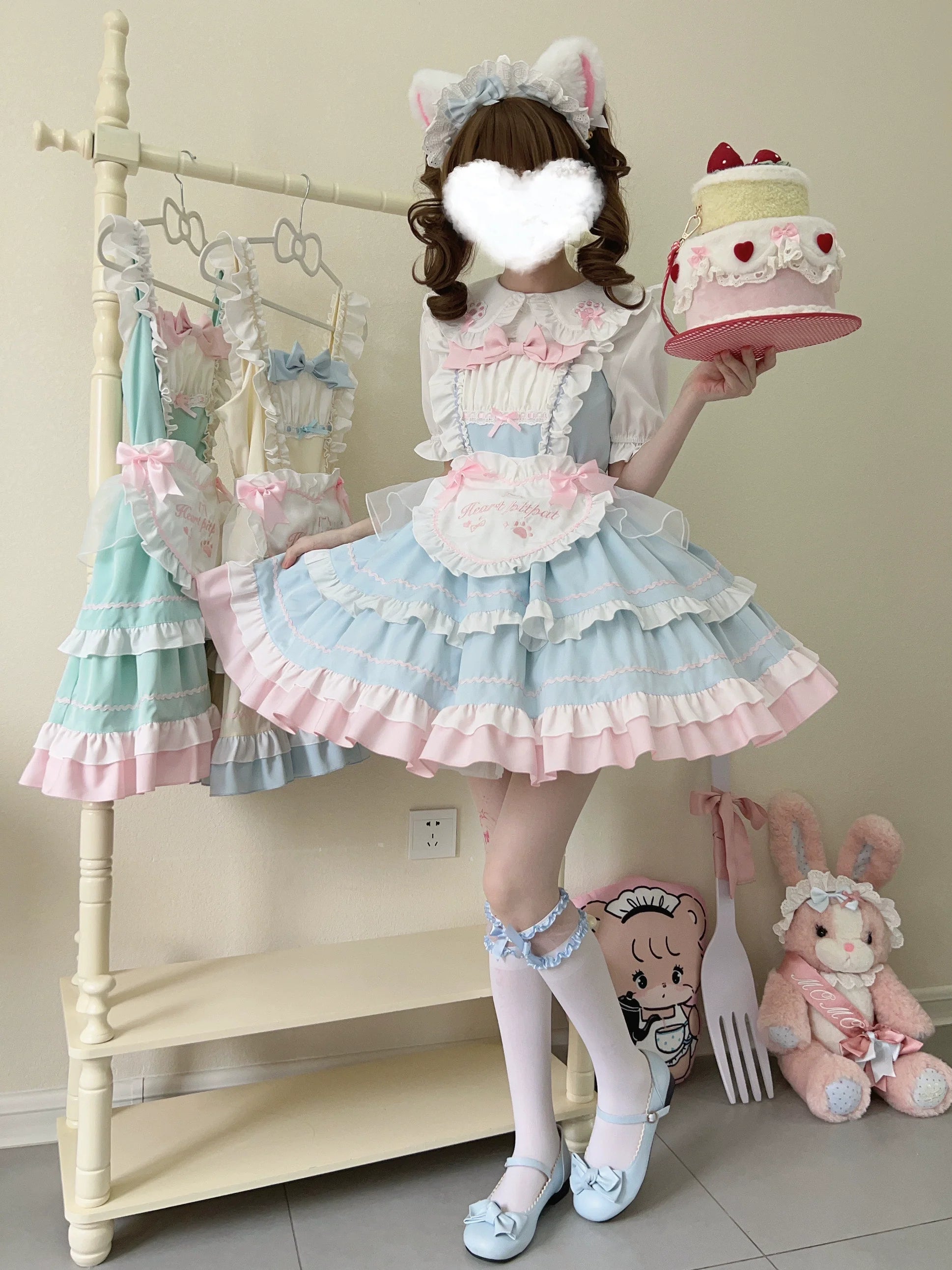 Sugar Girl - Cat Ear Tale - Sweet Lolita Jumper Dress Suspender Dress