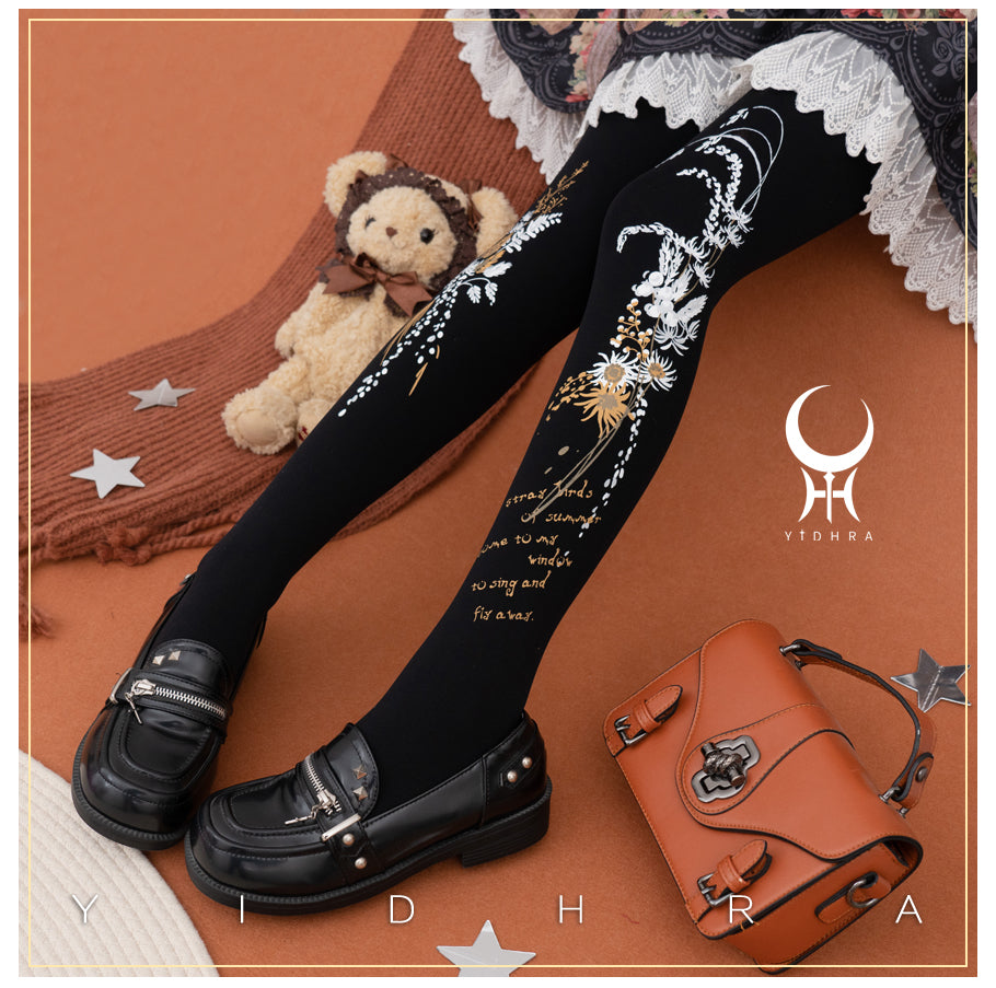 Yidhra - Vintage Flower Printed Panty-hose Spring Summer