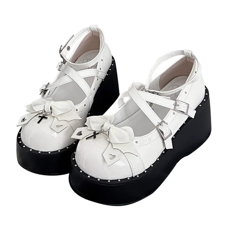Bondora - Devil Cross - Punk Lolita Shoes Cross High Platforms Shoes
