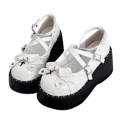 Bondora - Devil Cross - Punk Lolita Shoes Cross High Platforms Shoes