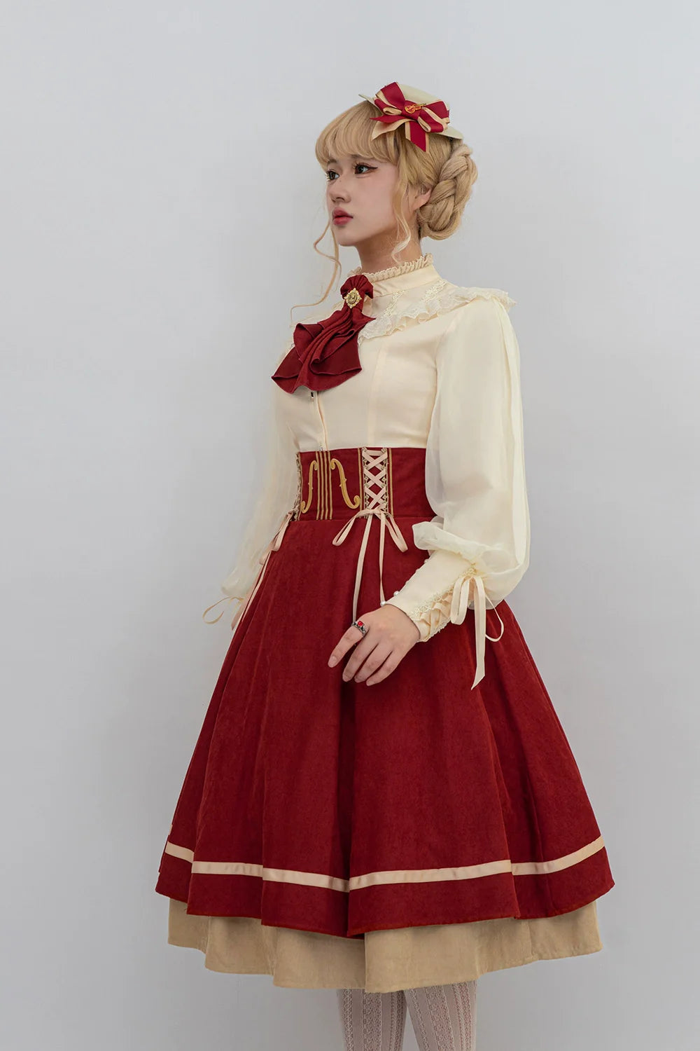 Miss Point - Golden Movement - Elegant Lolita Fishbone Skirt Customized