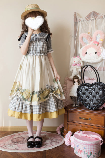MIST - Kawaii Lolita Plaid Blouse With Cat Ear Peter Pan Collar