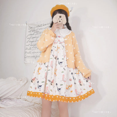 MIST - Little Heart - Sweet Lolita Thick Cardigan Sweater Coat
