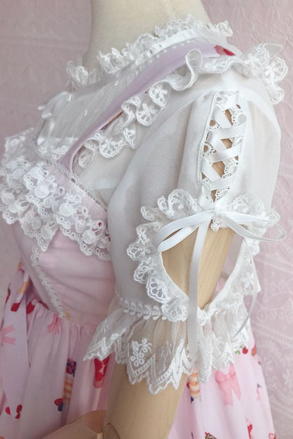 Yilia - Sweet Lolita Puff Sleeve Short Sleeve Blouse