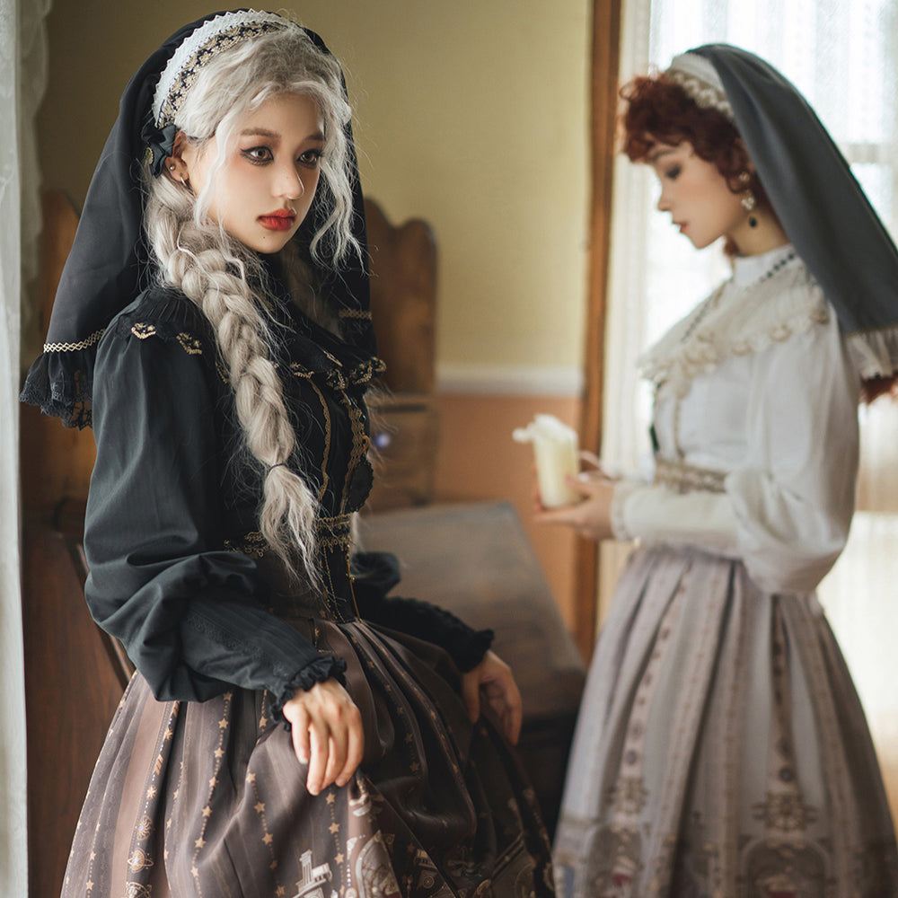 Miss Point - Demon Hunting Notes - Fishbone Gothic Lolita Skirt