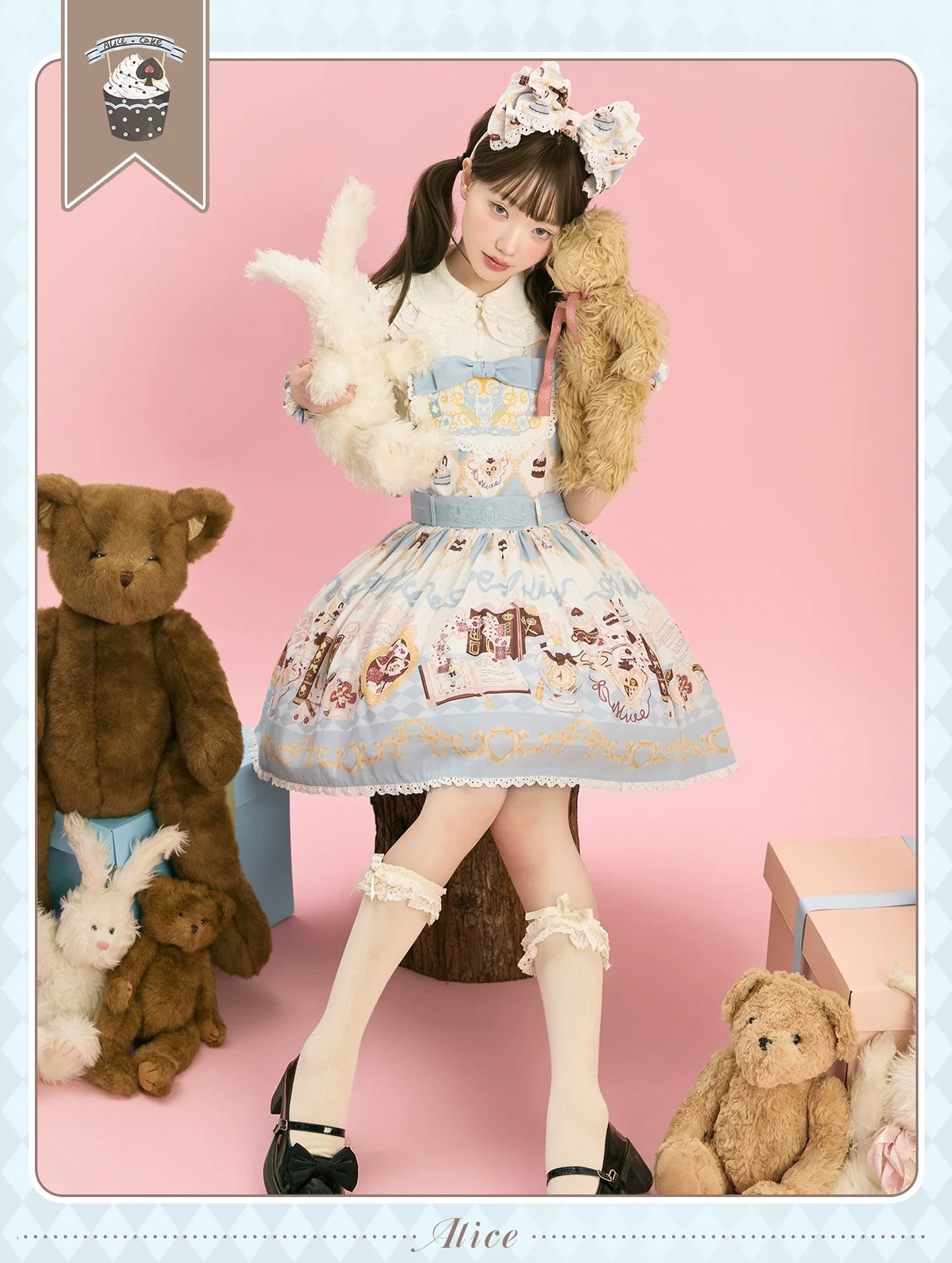 Sweet Dream Sheep - Alice Cat - Printed Kawaii Lolita Dress