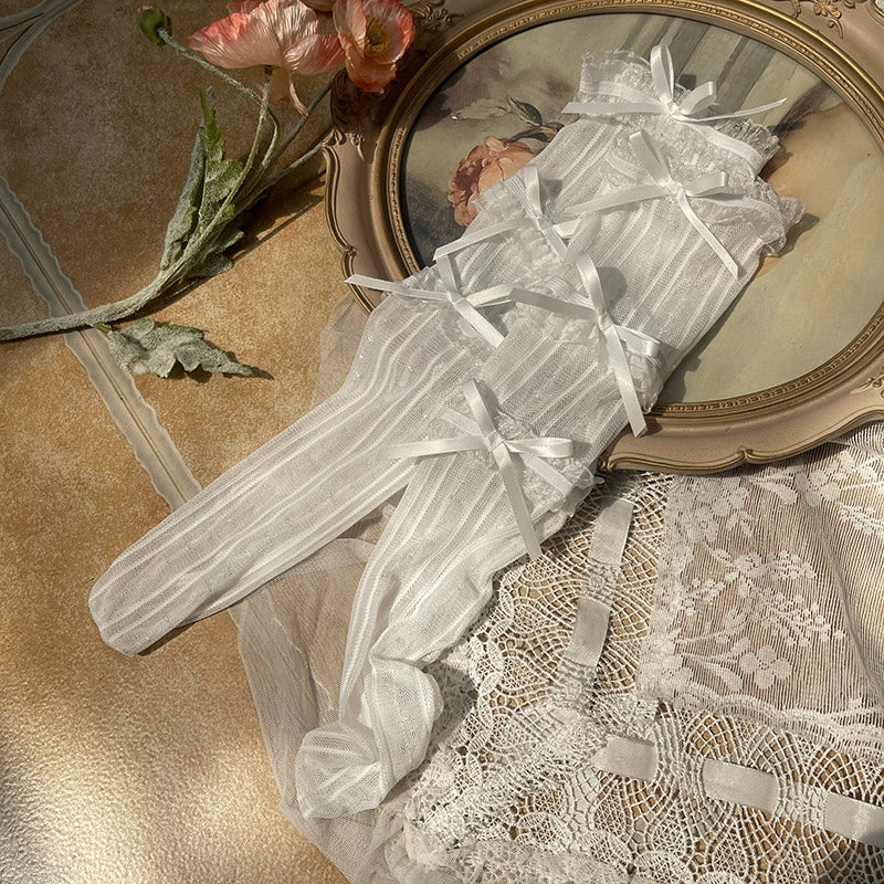 WAGUIR - Sweet Lolita Mid-Calf Socks 3-Layer Lace Mesh Fairy Thin Socks