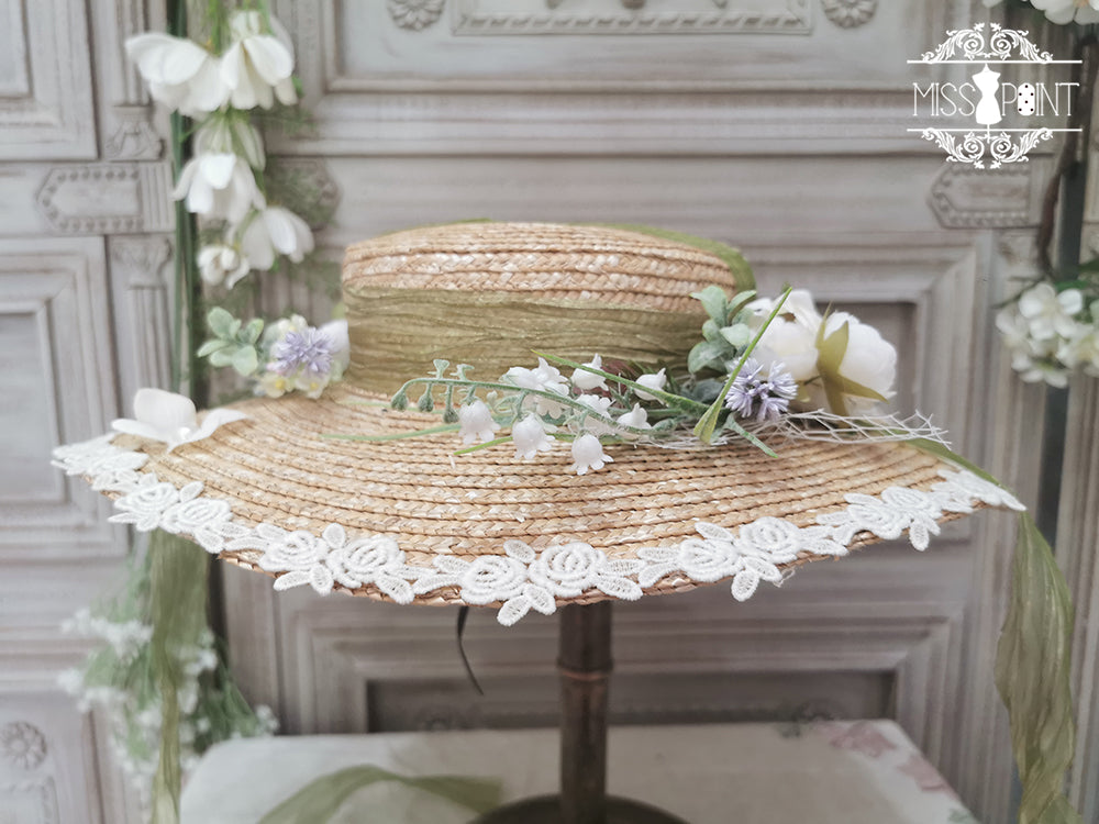 Miss point - Sally's Garden - Country Lolita Straw Top Hat