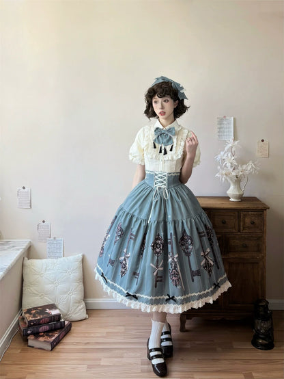 Uncle's Workshop - Secret Key - Classic Lolita Dress Suit, Key Print