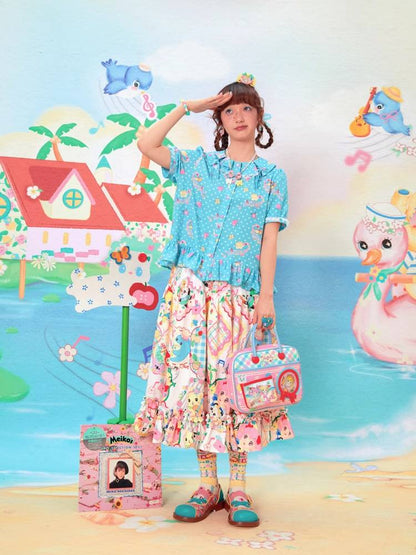 Retro print skirt【s0000009531】