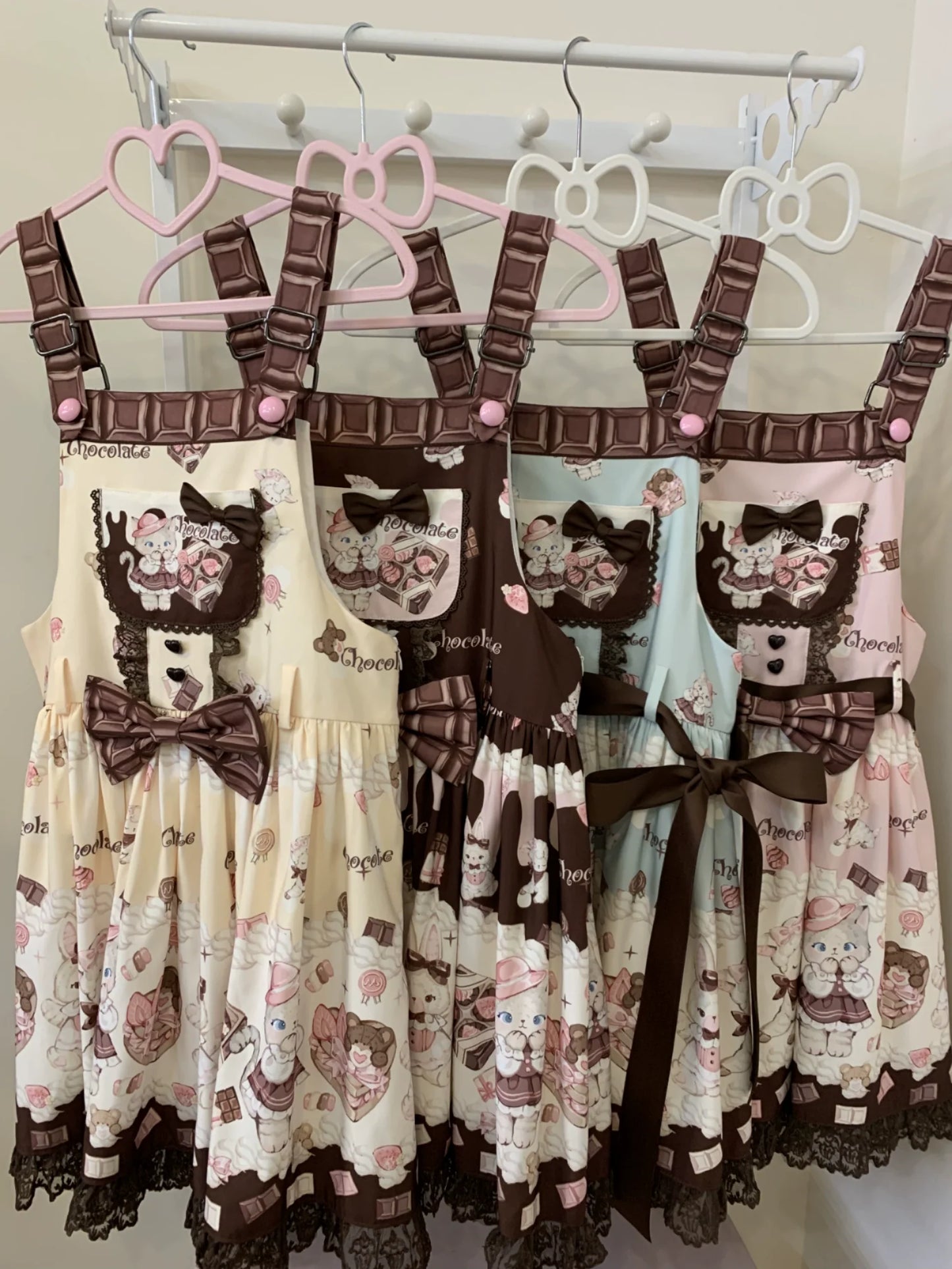TwilightCrush - Heartbeat Miao Qiao - Kawaii Lolita Salopette Summer Cat Print Dress