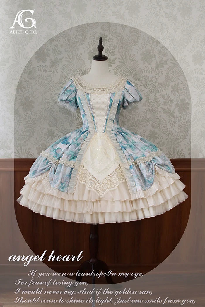 Alice Girl - Angel Heart - Sweet Lolita OP Dress, Tiered Ruffles