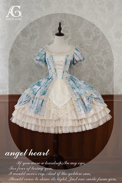Alice Girl - Angel Heart - Sweet Lolita OP Dress, Tiered Ruffles