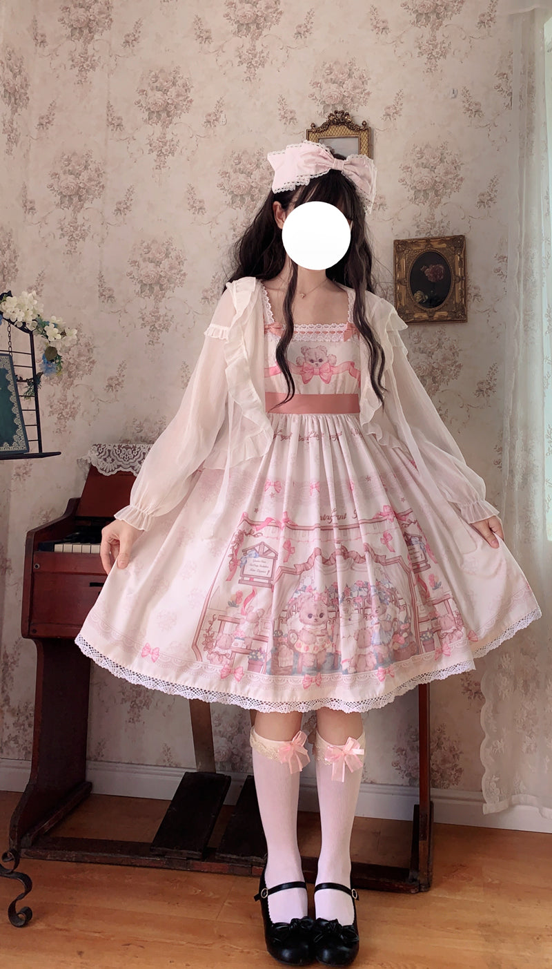 Sugar Girl - Bear Tea Party - Sweet Lolita JSK and Headdress
