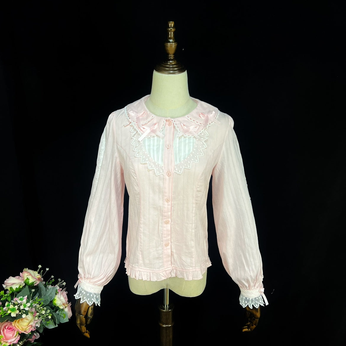 DMFS Lolita - Shank Lollipop - Cotton Lolita Blouse Doll Collar Bow Sweet Inner Top