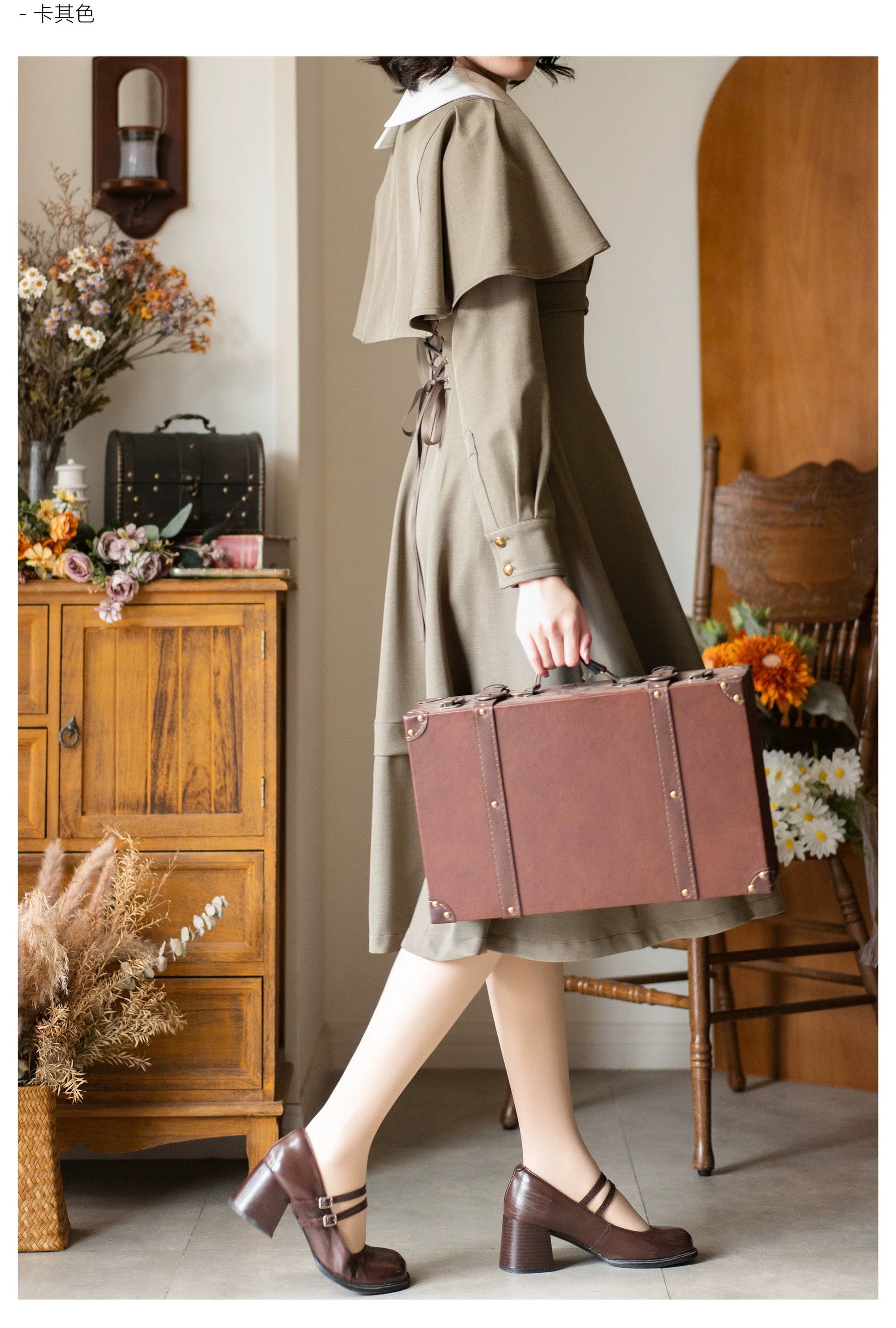 Forest Wardrobe - Forest Antique Box - Classic Lolita OP Dress with Detachable Short Cape