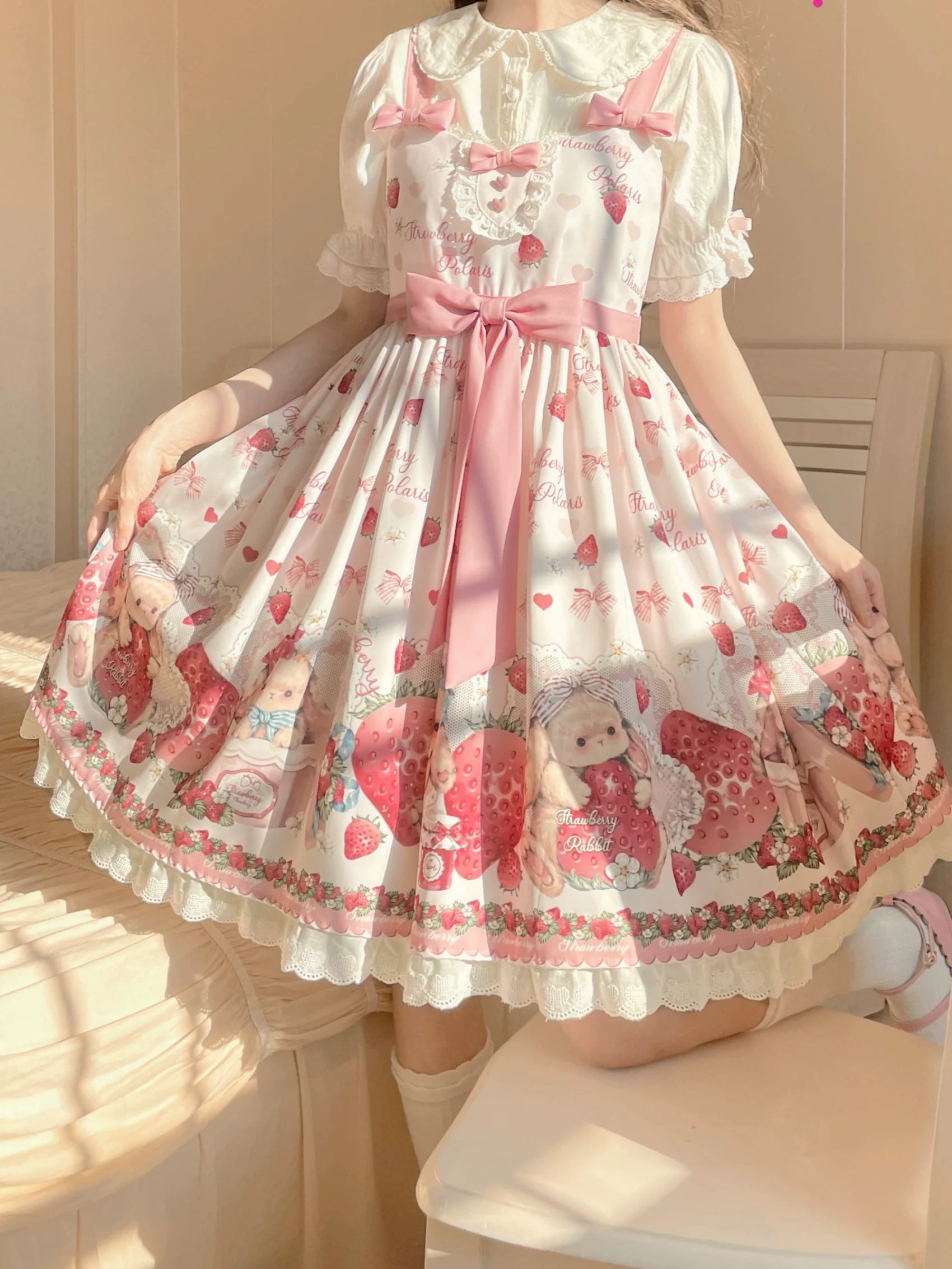 Polaris Lolita - Rabbit Berry Gift Box - Sweet Lolita JSK Pink Lolita Dress